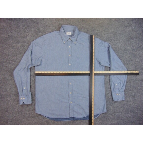 Stenstorms Flannel Shirt Mens XL Fitted Blue Button Down Collar - Picture 7 of 10